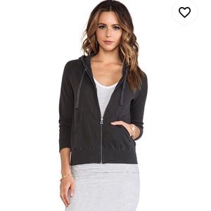 James Perse Vintage Cotton Hoodie in Carbon